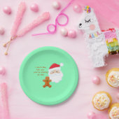 サンタ顔ジンジャーブレッドマン ペーパープレート (パーティー)