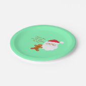 サンタ顔ジンジャーブレッドマン ペーパープレート (アングル)