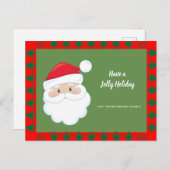 サンタ顔ホリデーハガキ シーズンポストカード (正面/裏面)