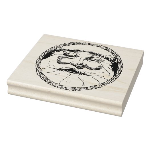 サンタ顔ホリーリーフサークルイラストレーションパット ラバースタンプ (スタンプ)