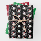 サンタ顔メリークリスマスホーホーカスタム ラッピングペーパーシート (インサイチュ)