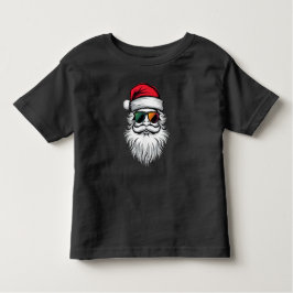 サンタ顔レトロサングラスクリスマスクリスマスホリデイ トドラーTシャツ