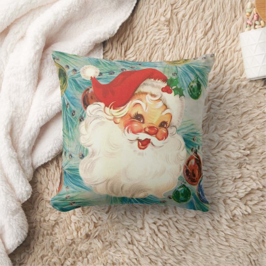 サンタ顔ヴィンテージ枕 クッション (ブランケット)