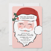 サンタ顔 |ピンクと赤 |サンタから 招待状 (正面)
