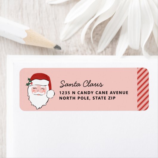 サンタ顔 |ピンクと赤 ラベル (インサイチュ)