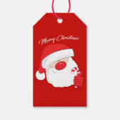 サンタ顔 – ホワイト文字。 ギフトタグ (裏面)