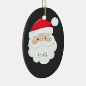 サンタ顔（名前と年） セラミックオーナメント (右)