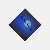 サンタ飛んでいるとトナカイ スタンダードカクテルナプキン (角)