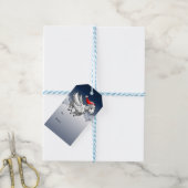 サンタ飛んでいるのクリスマス ギフトタグ (より糸付き)