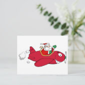 サンタ飛んでいるウィズクリスマス飛行機 シーズンポストカード (スタンド正面)