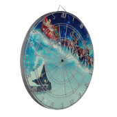 サンタ飛んでいるクロースとトナカイ ダーツボード (正面左)