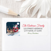 サンタ飛んでいるスレイトインデア差出人住所ラベル ラベル (インサイチュ)