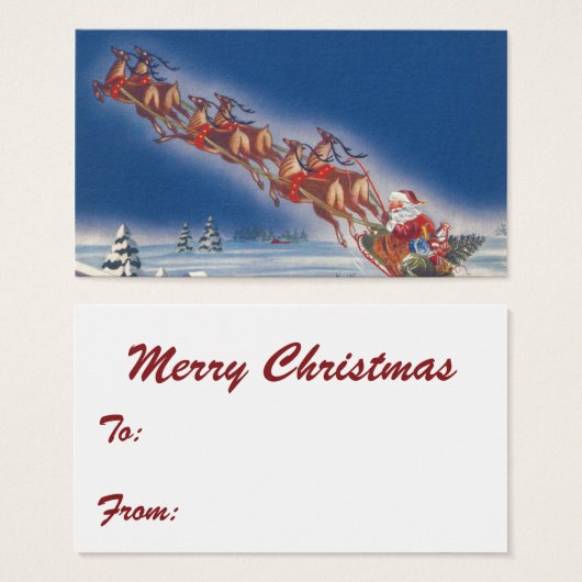 サンタ飛んでいるスレイwトナカイ (正面&裏面)