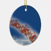 サンタ飛んでいるスレイwトナカイ セラミックオーナメント (右)