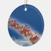 サンタ飛んでいるスレイwトナカイ セラミックオーナメント (左)