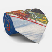 サンタ飛んでいるスレイwトナカイ ネクタイ (ロール)