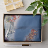 サンタ飛んでいるスレイwトナカイ 薄葉紙 (ギフト)