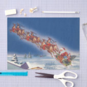 サンタ飛んでいるスレイwトナカイ 薄葉紙 (クラフト)