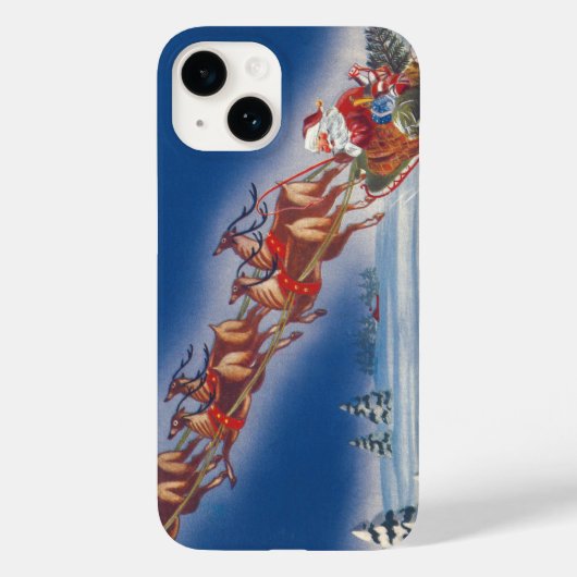サンタ飛んでいるスレイwトナカイ Case-Mate iPhoneケース (裏面)