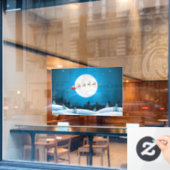 サンタ飛んでいるソリ窓の固定 ウィンドウサイン (カフェ窓)