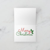 サンタ飛んでいるバイプレーンクリスマスグリーティングカード シーズンカード (内部)