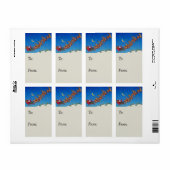 サンタ飛んでいるヒースライギフトラベル ラベル (フルシート)