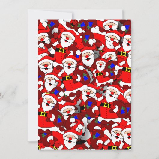 サンタ飛んでいるブルースカイホワイトエレファントパーティー 招待状 (裏面)