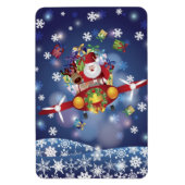 サンタ飛んでいるー航空機用プレミアムフレキシ磁石 マグネット (縦)