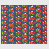 サンタ飛んでいるー飛行機ラッピング紙 ラッピングペーパー (フラット)