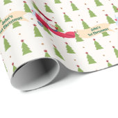 サンタ飛んでいるー飛行機,初めてのクリスマス,パーソナライズされた ラッピングペーパー (ロールコーナー)