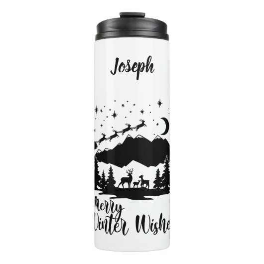 サンタ飛んでいるー・オーバー・ザ・マウンテン タンブラー (正面)