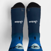 サンタ飛んでいる・トナカイ・満月 ソックス (上部)