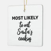 サンタ食べのクッキーが最も多い セラミックオーナメント (左)
