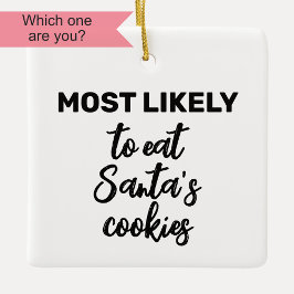 サンタ食べのクッキーが最も多い セラミックオーナメント