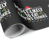 サンタ食べのクッキーが最も多い ラッピングペーパー (ロールコーナー)