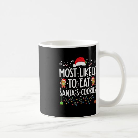 サンタ食べのCookieのクリスマスマッチ コーヒーマグカップ (右)