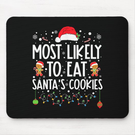 サンタ食べのCookieのクリスマスマッチ マウスパッド (正面)