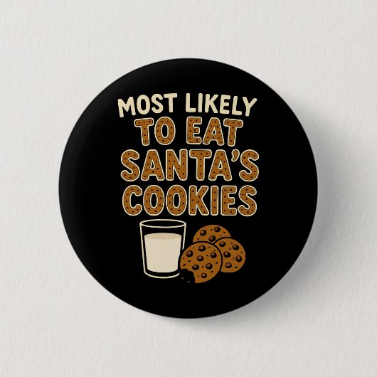サンタ食べのCookie Shirt Family Chに最も近い 缶バッジ (正面)