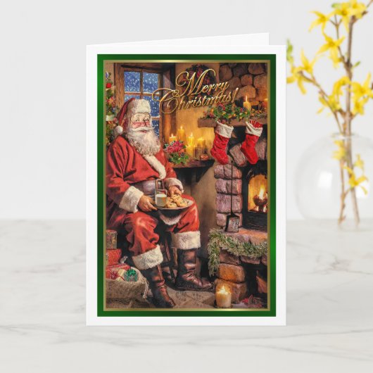 サンタ食べーのクッキー カード (黄色い花)