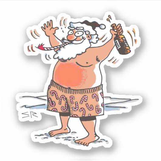 サンタ飲コンターのシール シール (正面)