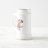 サンタ飲スタイン金ゴールドトリム ビールジョッキ (正面左)