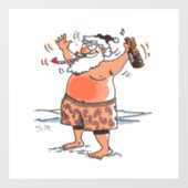 サンタ飲ホワイト窓が引っ掛かる ウィンドウサイン (シート)