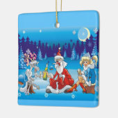 サンタ飲ーの醜いクリスマス セラミックオーナメント (左)