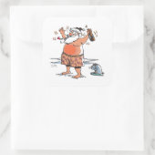 サンタ飲ー大四角ステッカー スクエアシール (バッグ)