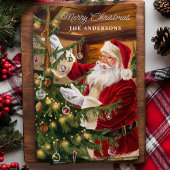 サンタ飾のクリスマスツパーソナライズされたリー キッチンタオル