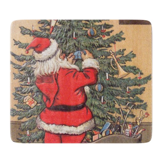 サンタ飾のクリスマスツリー カッティングボード (正面)