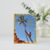 サンタ飾のヤシの木 シーズンポストカード (スタンド正面)