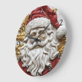 サンタ魅力的ー彫刻はクリスマスを体現する ラージ壁時計 (傾斜)
