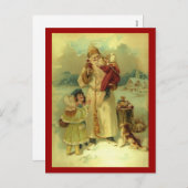 サンタ1897ヴィンテージビクトリアンクリスマス シーズンポストカード (正面/裏面)