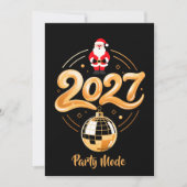 サンタ2027パーティモードゴールドディスコクリスマス シーズンカード (正面)